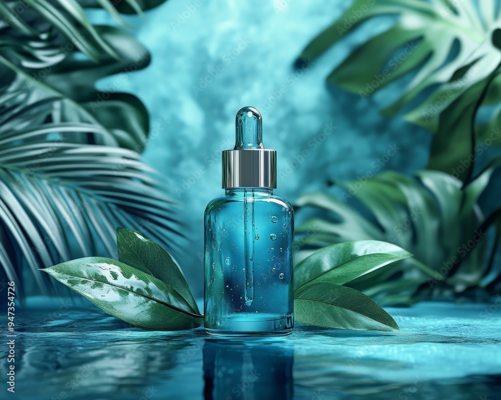 Natural serum with palm leaves Natural serum with palm leaves