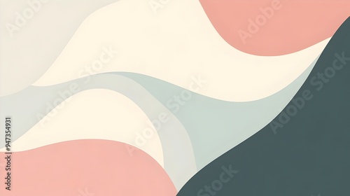 Wallpaper Mural Elegant and modern minimalist pastel design with gentle curved sides creating an open central space perfect for presenting content branding or as a background template Torontodigital.ca