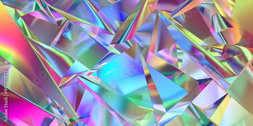 Iridescent Gradient Surface with Prismatic Effects