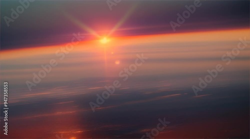 3D rendering of sunrise over mountains and river landscape with warm sunlight. Beautiful landscape vector illustration of mountain lake with dense forest, meadow banks tall trees and snow.