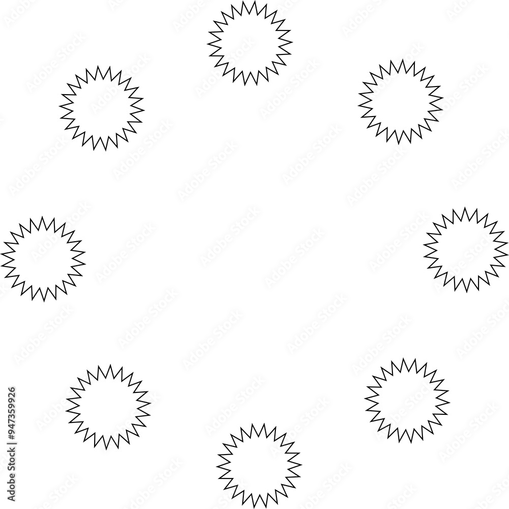 Stars various arranged in a circle. Decoration elements Stars various arranged in a circle. Decoration elements