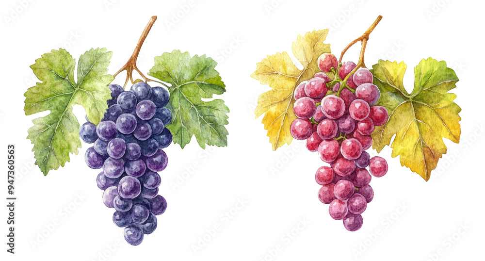 bunch of grapes isolated on white