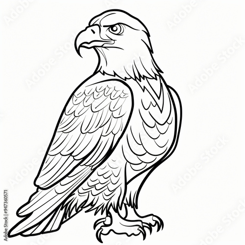 Eagle children coloring book page