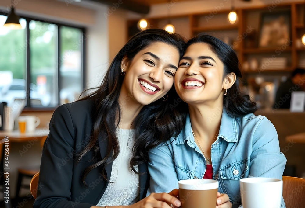 Close Friends Smiling Together in a Joyful Portrait