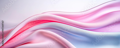 Soft, flowing fabric in shades of pink and blue creating a serene and elegant atmosphere, perfect for backgrounds and design projects.