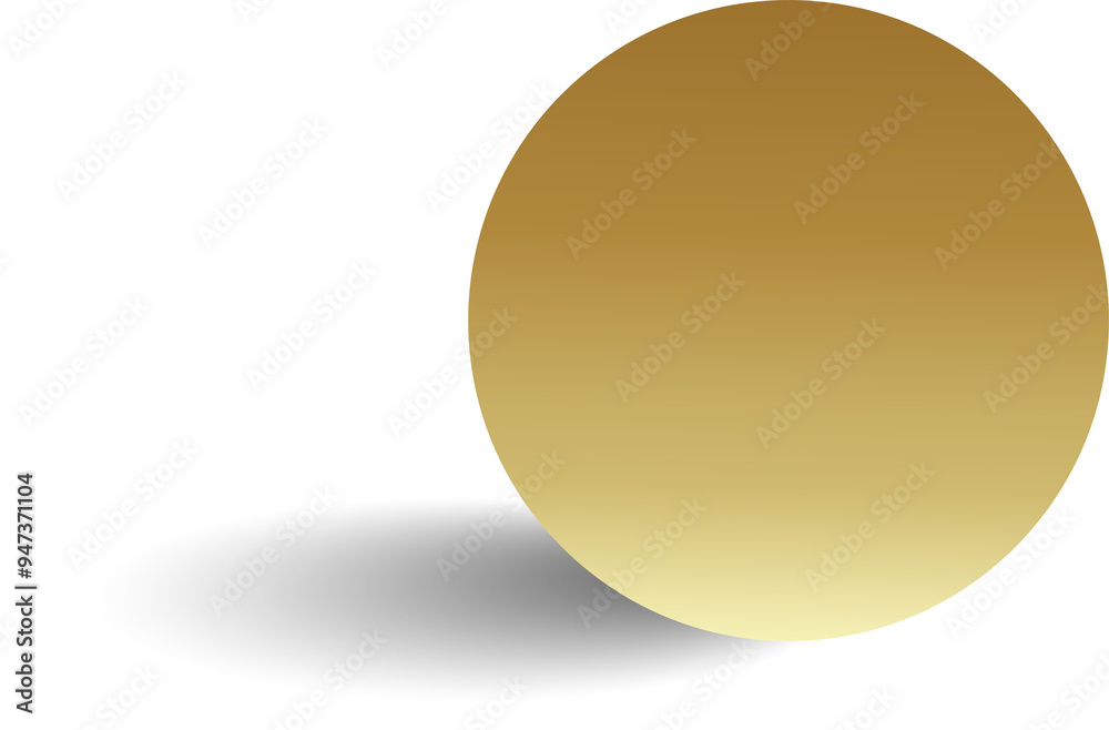Gold paper circle and shadow. Element for design Gold paper circle and shadow. Element for design
