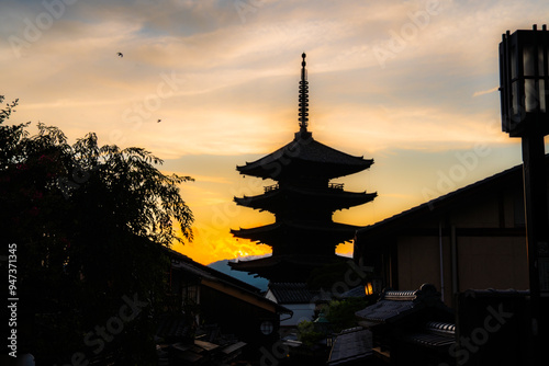 Hokan-ji Temple, Yasaka Pagoda, in Ninenzaka street, in Kyoto, Japan