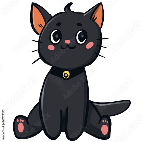 Halloween black cat character