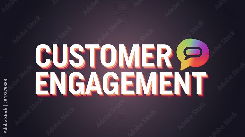 Customer Engagement Text with Speech Bubble Icon Customer Engagement Text with Speech Bubble Icon