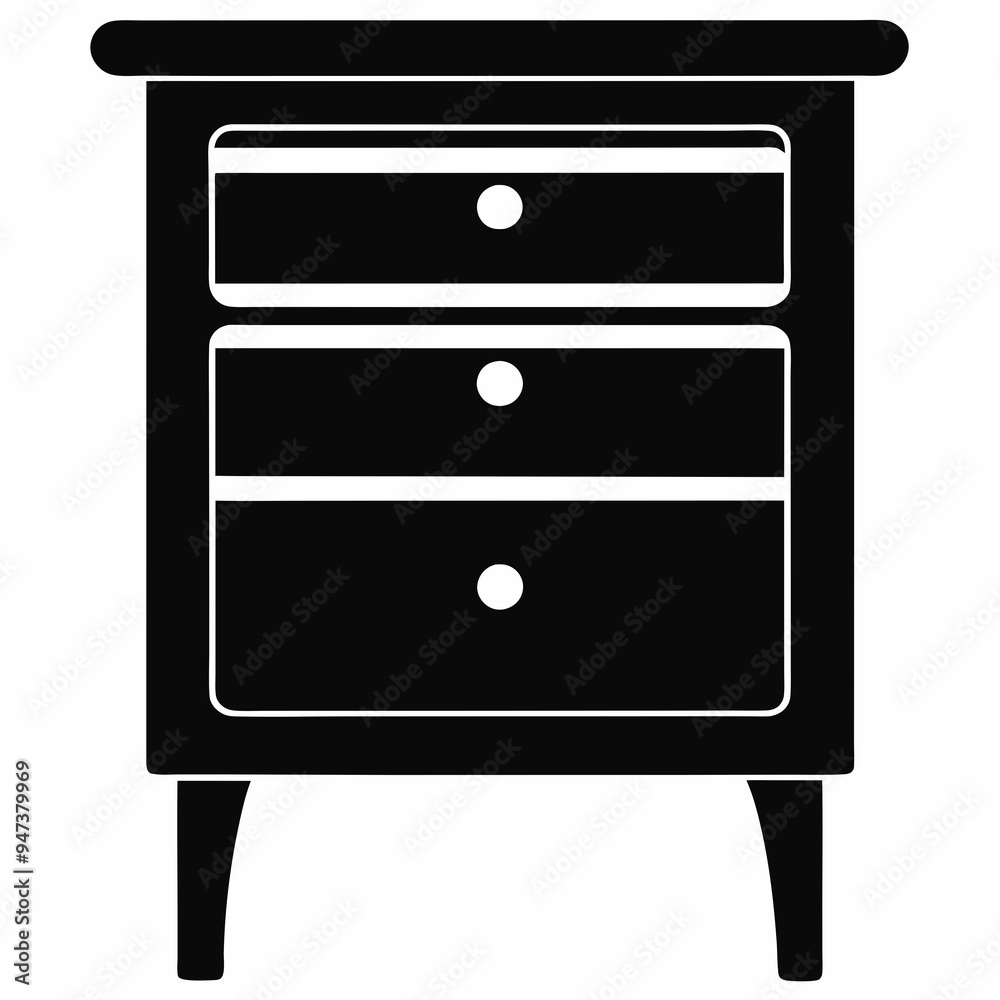 Bedside-table Black silhouette Bedside-table Black silhouette