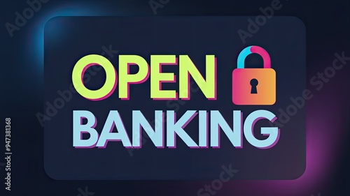 Open Banking Concept with Lock Symbol Illustration