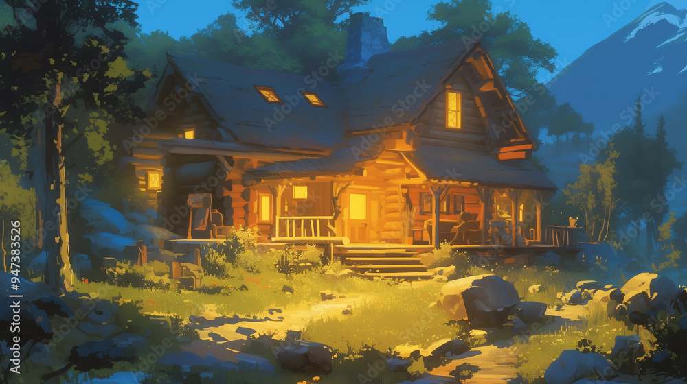 Fototapeta premium ログハウス