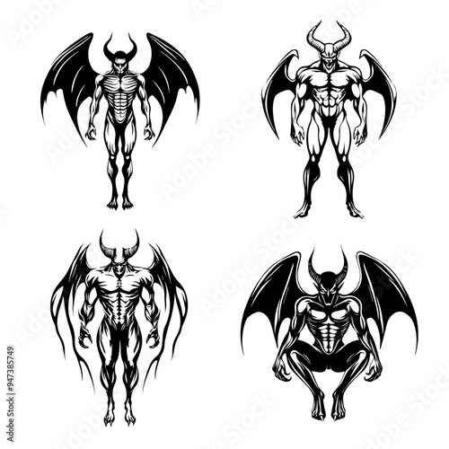 icon sheet black and white illustrations about the supernatural, about the supernatural