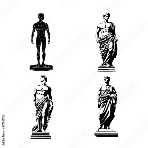 icon sheet black and white illustrations about the supernatural, about the supernatural