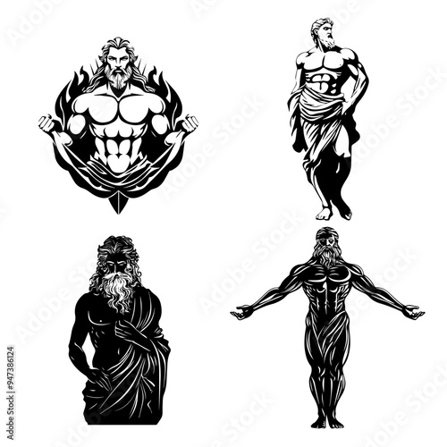 icon sheet black and white illustrations about the supernatural, about the supernatural
