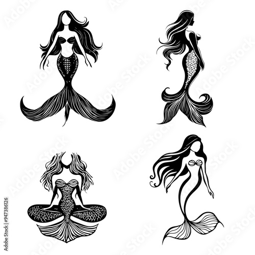 icon sheet black and white illustrations about the supernatural, about the supernatural