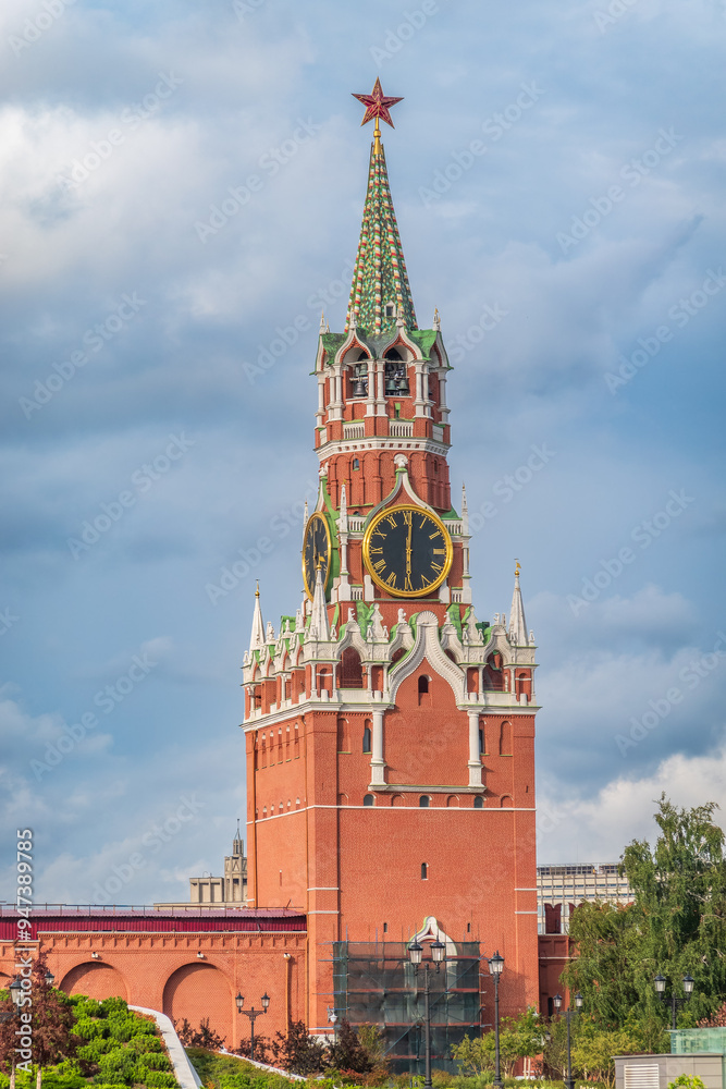 Spasskaya Tower viewed inside Kremlin, Moscow, Russia. Spasskaya Tower viewed inside Kremlin, Moscow, Russia.