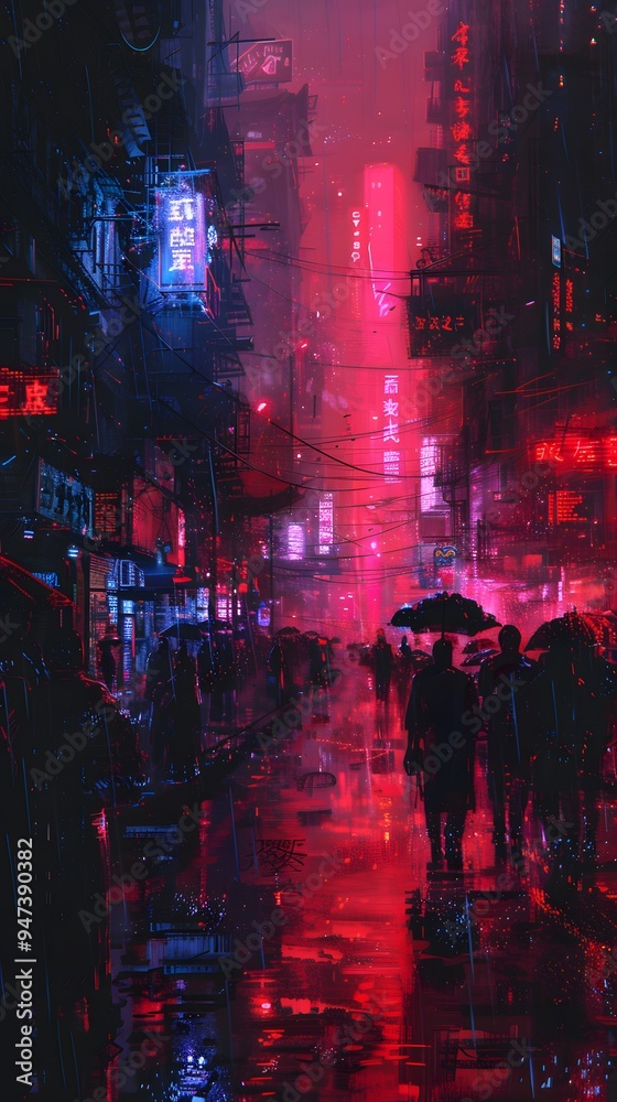 Neon Rain in the City. Neon Rain in the City.
