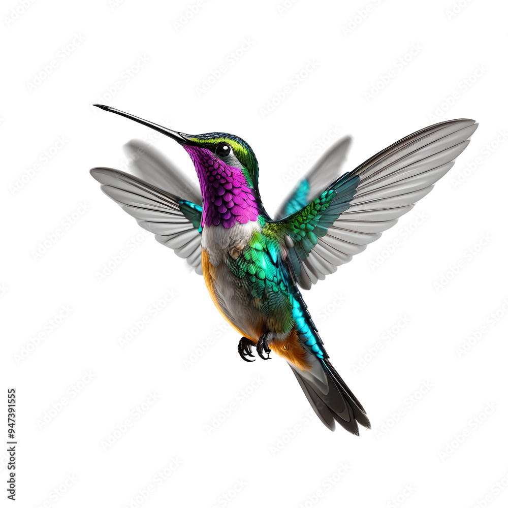 Obraz premium Fantasy hummingbird on transparent background