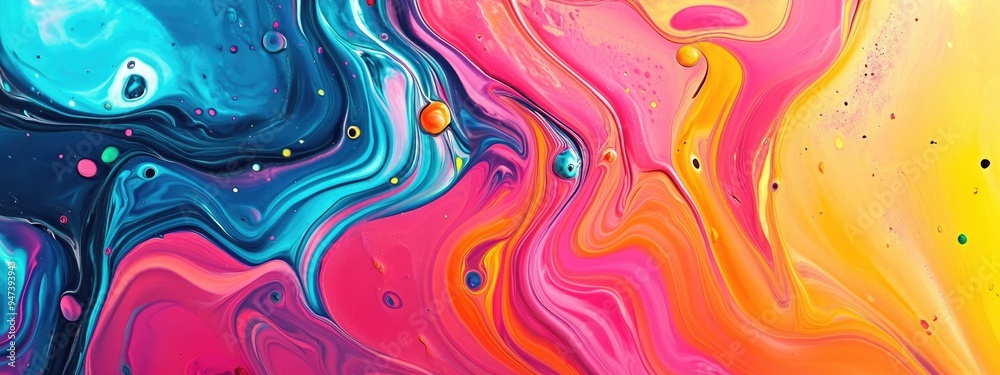 Fluid Art in a 3D cartoon style Abstract colorful background with paint mixing Modern art Fluid Art in a 3D cartoon style Abstract colorful background with paint mixing Modern art