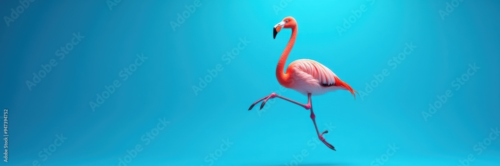 A lively and vibrant illustration of a flamingo in motion, perfect for tropical themes, marketing, or any project that embodies fun and creativity. A lively and vibrant illustration of a flamingo in motion, perfect for tropical themes, marketing, or any project that embodies fun and creativity.