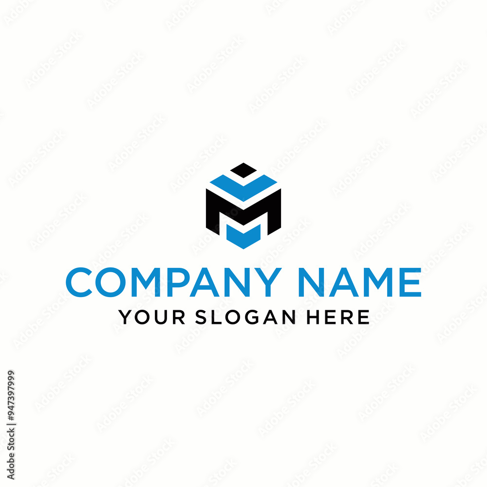 MV,VM letter shaped hexagon and cube logo with letter design for company identity MV,VM letter shaped hexagon and cube logo with letter design for company identity