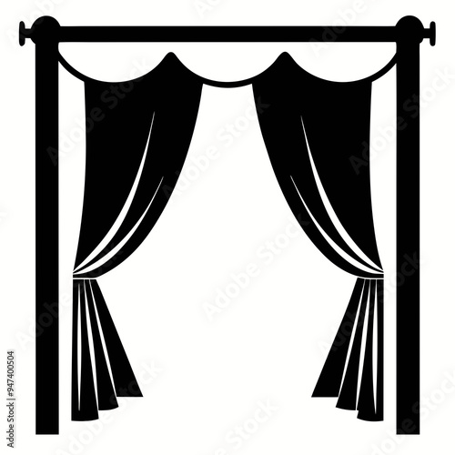 Curtains Black silhouette