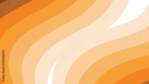 Orange wave paper cut abstract background for backdrop or presentation