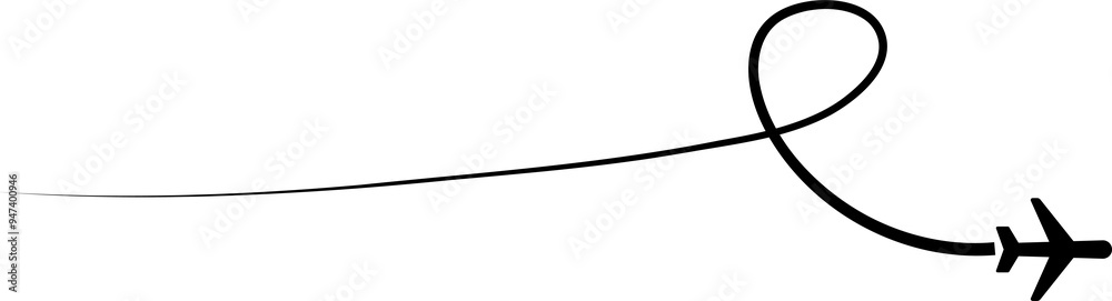 Fototapeta premium Airplane path, airline route, travel, flight
