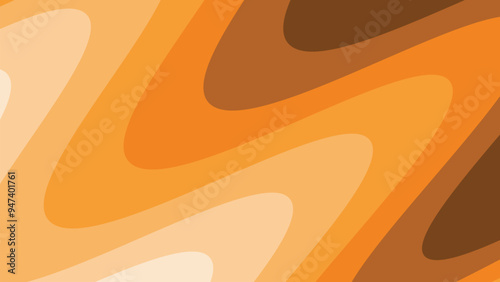 Orange wave paper cut abstract background for backdrop or presentation
