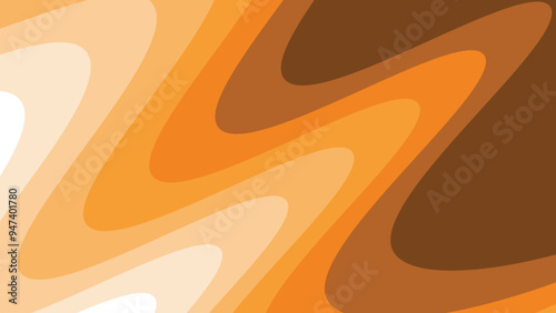 Orange wave paper cut abstract background for backdrop or presentation