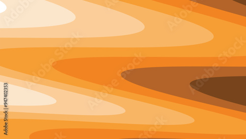 Orange wave paper cut abstract background for backdrop or presentation