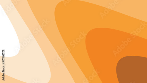 Orange wave paper cut abstract background for backdrop or presentation