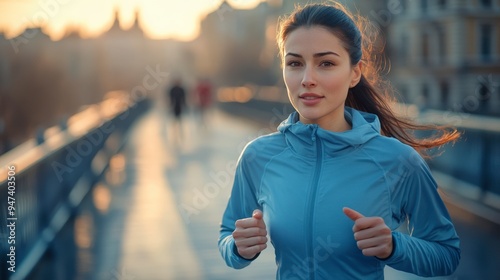 Woman running in the morning  photo