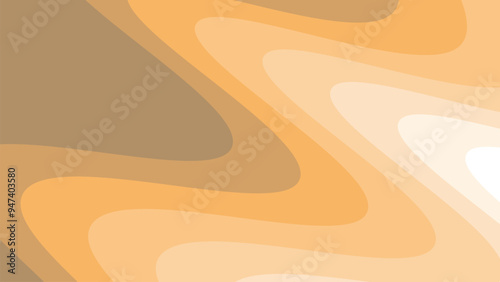 Orange wave paper cut abstract background for backdrop or presentation