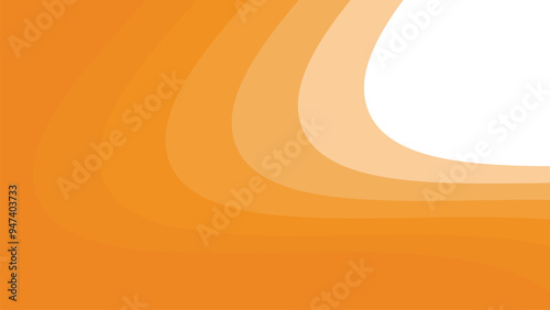 Orange wave paper cut abstract background for backdrop or presentation