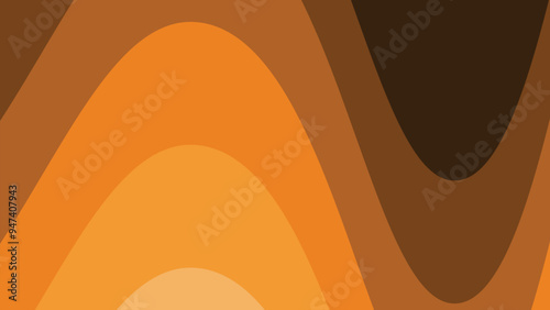 Orange wave paper cut abstract background for backdrop or presentation
