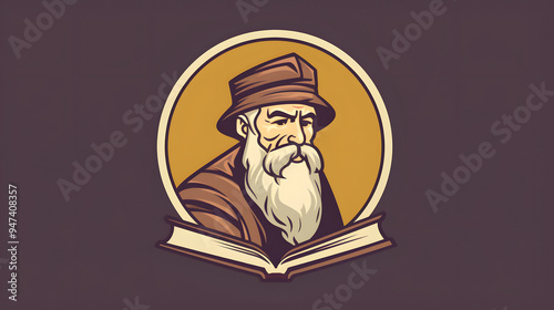 Historian Illustration Logo