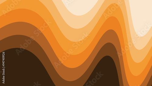 Orange wave paper cut abstract background for backdrop or presentation