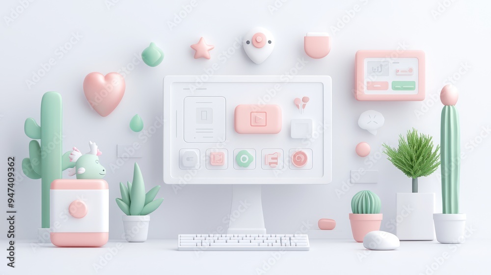Sleek Minimalist UI Design Concept with Flat Icons and Soft Gradients for Website Interface, High-Quality 32K Digital Platform Aesthetic, Generate Ai Sleek Minimalist UI Design Concept with Flat Icons and Soft Gradients for Website Interface, High-Quality 32K Digital Platform Aesthetic, Generate Ai