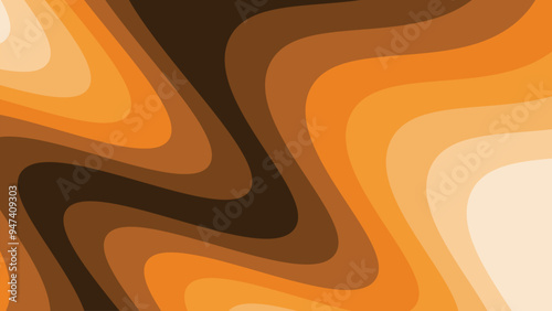 Orange wave paper cut abstract background for backdrop or presentation