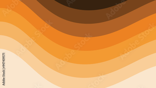 Orange wave paper cut abstract background for backdrop or presentation