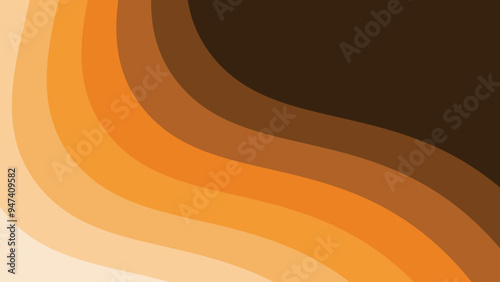 Orange wave paper cut abstract background for backdrop or presentation
