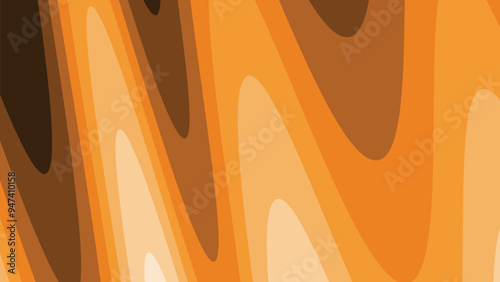 Orange wave paper cut abstract background for backdrop or presentation