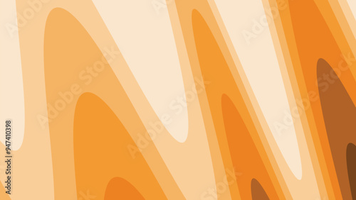 Orange wave paper cut abstract background for backdrop or presentation