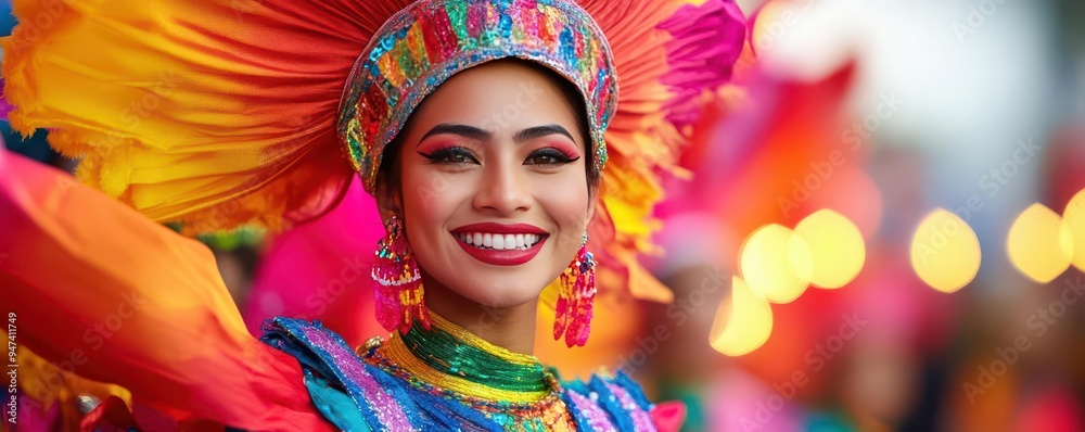 A vibrant parade with colorful costumes, bright flags, and glowing lights, vibrant, parade, bright A vibrant parade with colorful costumes, bright flags, and glowing lights, vibrant, parade, bright