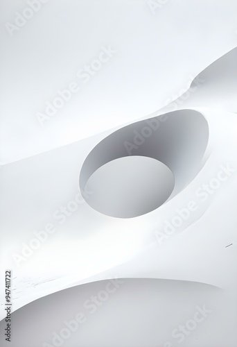 Comic style, Smooth, curved white surfaces with gentle shadows in a twilight setting, creating a minimalist, abstract landscape with a hint of purple sky., graphic illustration, comic art graphic nove