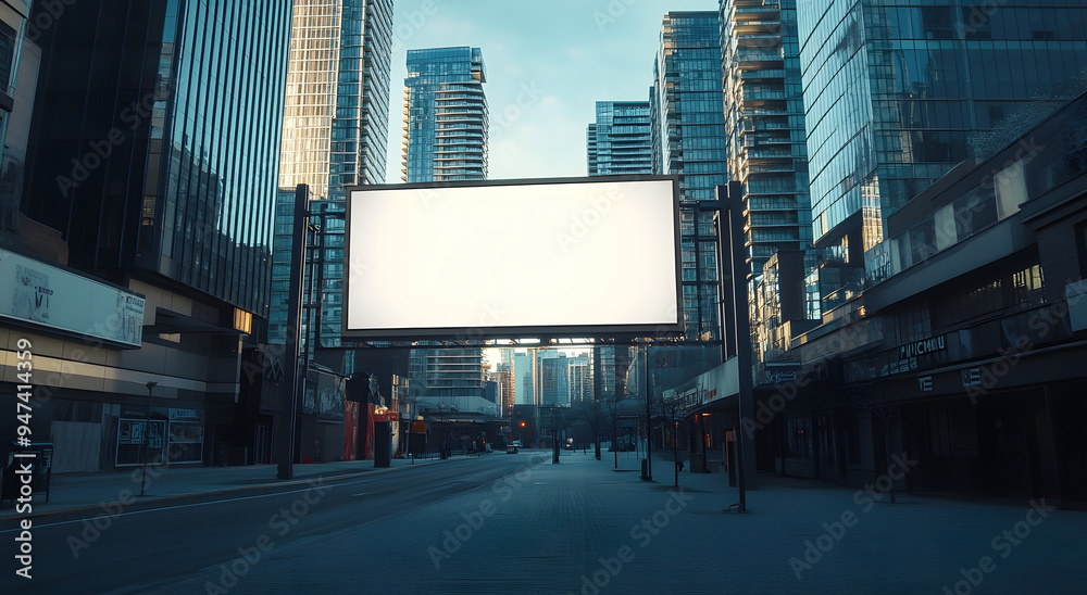 Movie Still of an Enormous Blank White Billboard on the Side of a City Building, Symbolizing Empty Space for Advertisement and Urban Marketing Potential, Ideal for Depicting Themes of Advertising, Urb Movie Still of an Enormous Blank White Billboard on the Side of a City Building, Symbolizing Empty Space for Advertisement and Urban Marketing Potential, Ideal for Depicting Themes of Advertising, Urb