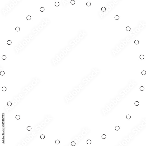 Dotted line circular round frame, symbol, icon