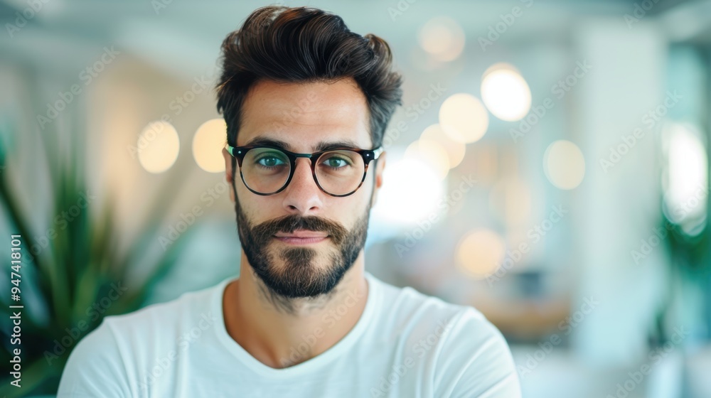 A business professional standing in a bright office, exuding confidence and eminence, with ample copy space for adding personalized text or graphics. A business professional standing in a bright office, exuding confidence and eminence, with ample copy space for adding personalized text or graphics.
